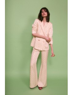 Pantalon Pliegue Dama Crema 2