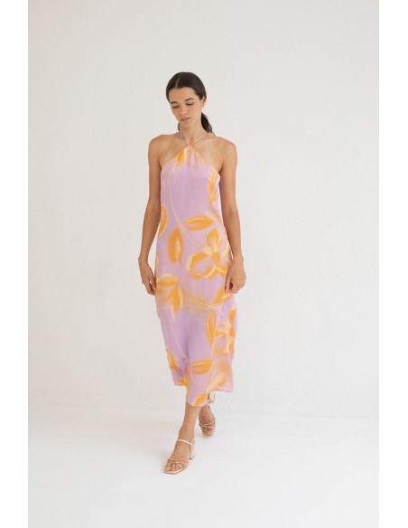 Vestido Aruba Flores Lila