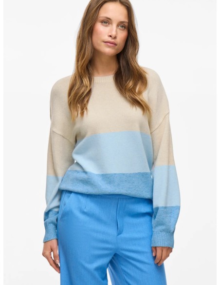 Viril Open O-neck Blue