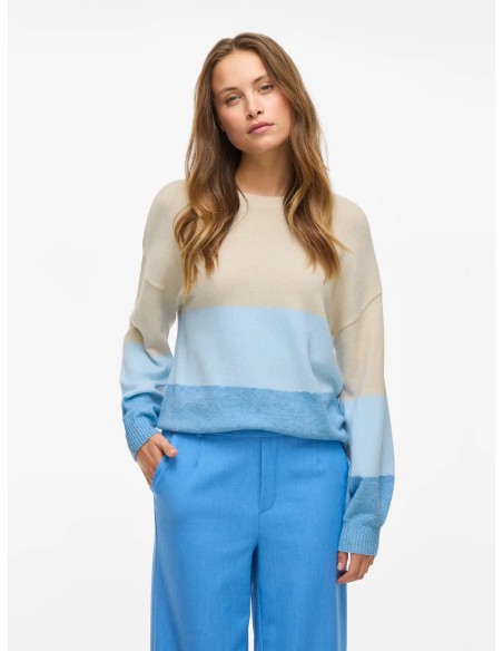 Viril Open O-neck Blue