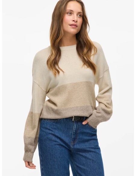 Viril Open O-neck Natural-melange