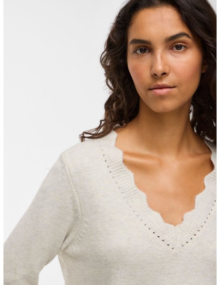 Jersey Vinikolina Vneck Suplightnatural