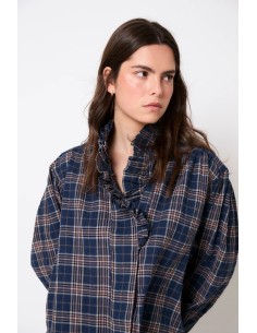 Blusa Maribel Cuadro Azul 2