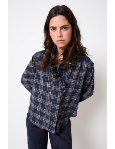 Blusa Maribel Cuadro Azul