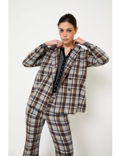 Chaqueta Icon Tartan Marron