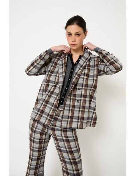 Chaqueta Icon Tartan Marron