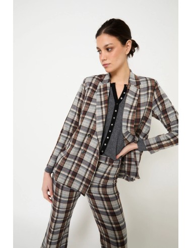 Chaqueta Icon Tartan Marron