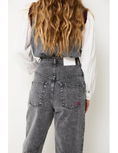 Jeans Cortes Bleach Gris