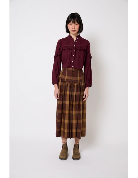 Falda Fede Madras Marron