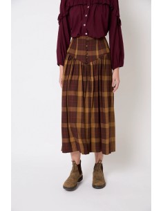 Falda Fede Madras Marron 2