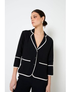 Chaqueta Bies Crespon Negro