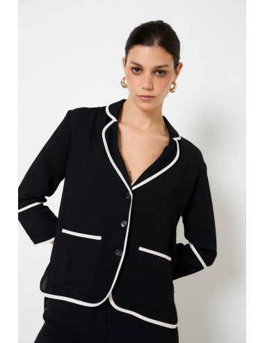 Chaqueta Bies Crespon Negro