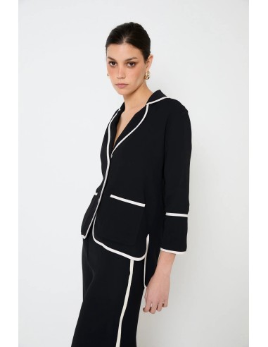 Chaqueta Bies Crespon Negro
