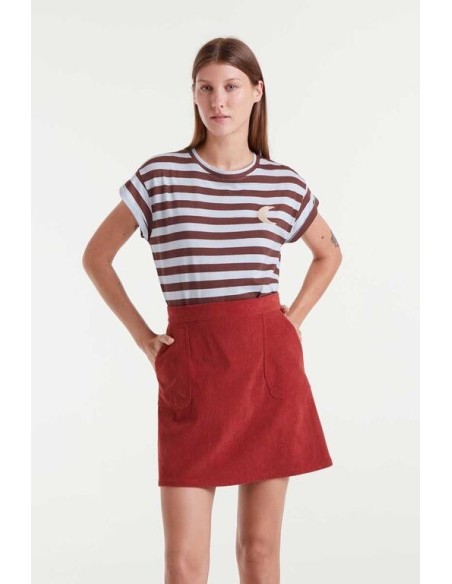 Camiseta Luna Rayas Brown