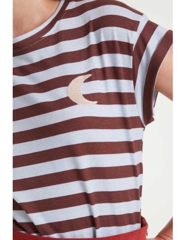 Camiseta Luna Rayas Brown