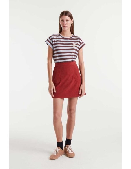 Camiseta Luna Rayas Brown