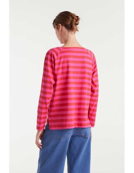 Camiseta Moon  Rayas Rosa