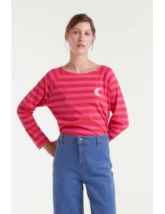 Camiseta Moon  Rayas Rosa