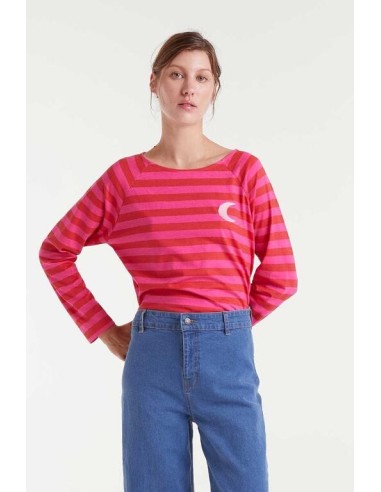 Camiseta Moon  Rayas Rosa