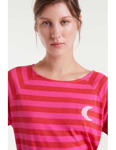 Camiseta Moon  Rayas Rosa