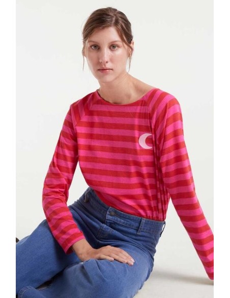 Camiseta Moon  Rayas Rosa
