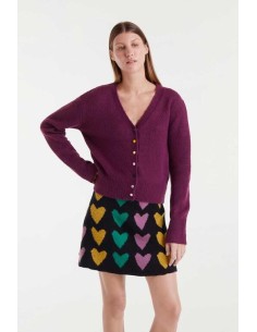 Chaqueta Aubergine Punto Burdeos