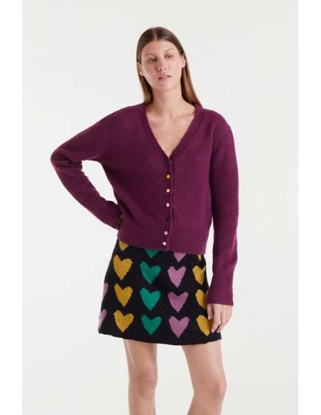 Chaqueta Aubergine Punto Burdeos