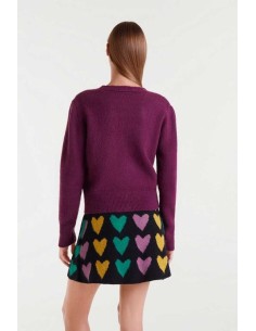 Chaqueta Aubergine Punto Burdeos 2