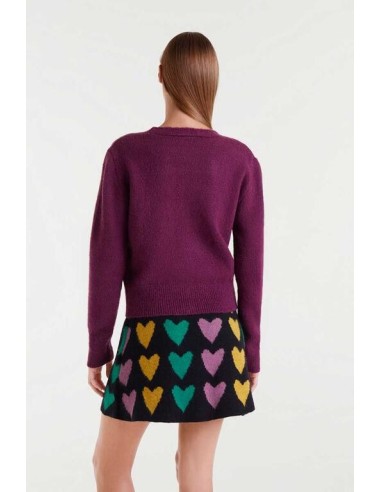 Chaqueta Aubergine Punto Burdeos