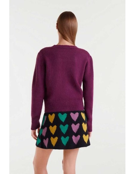 Chaqueta Aubergine Punto Burdeos