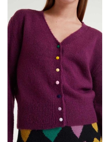 Chaqueta Aubergine Punto Burdeos