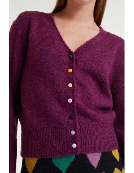 Chaqueta Aubergine Punto Burdeos