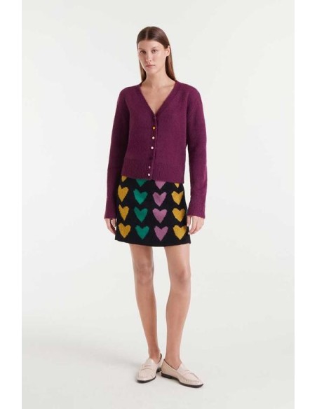 Chaqueta Aubergine Punto Burdeos