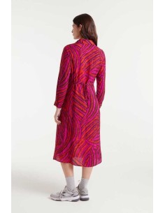 Vestido Fedora Abstract Midi Negro/rojo 2