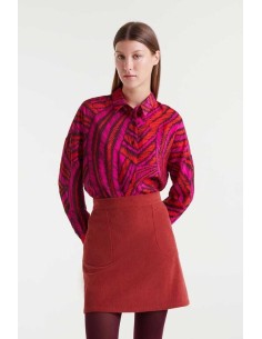 Camisa Fedora Abstract Negro/rojo