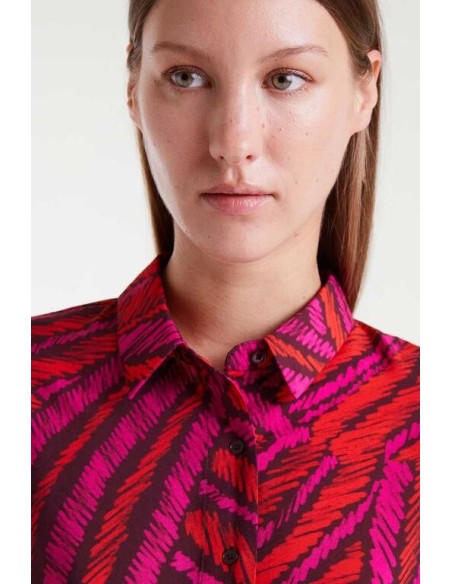 Camisa Fedora Abstract Negro/rojo