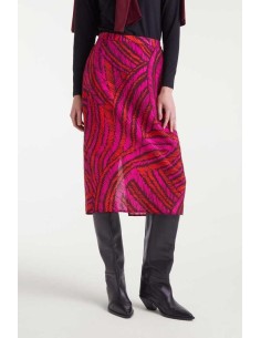 Falda Fedora Abstract Negro/rojo