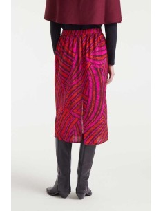 Falda Fedora Abstract Negro/rojo 2