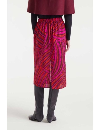 Falda Fedora Abstract Negro/rojo