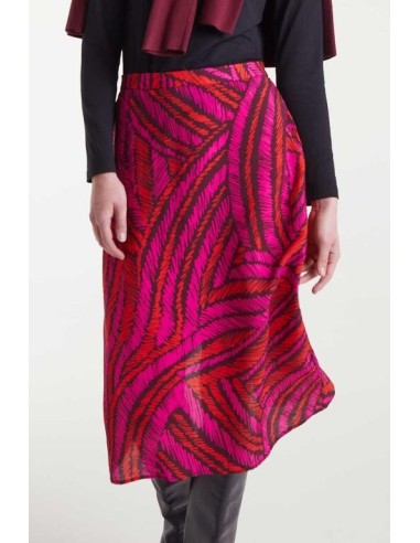 Falda Fedora Abstract Negro/rojo