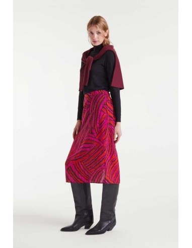 Falda Fedora Abstract Negro/rojo