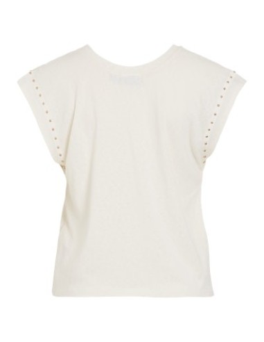 Vimelsina Vneck Studded Top Cloud_dancer