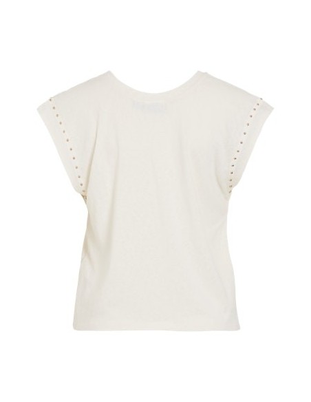 Vimelsina Vneck Studded Top Cloud_dancer