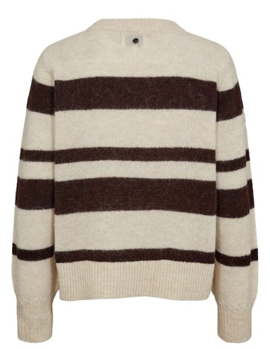 Jersey Nuriette Wide Stripe Black/coffee