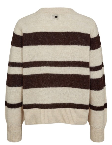 Jersey Nuriette Wide Stripe Black/coffee