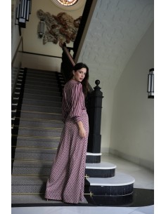Pantalon Fira Palazzo Rombo Burdeos 2