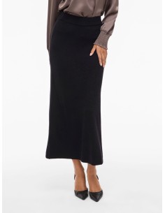 Viril Ankle Knit Skirt Black