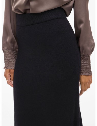 Viril Ankle Knit Skirt Black