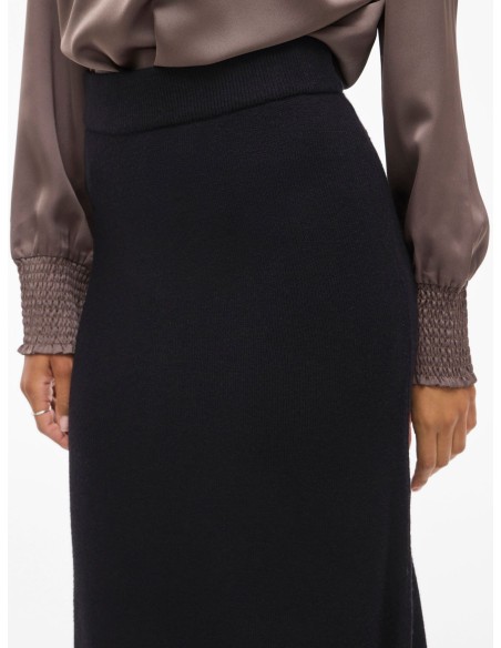Viril Ankle Knit Skirt Black