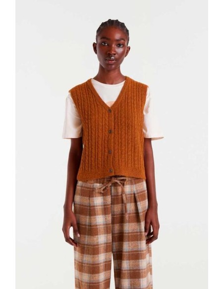 Chaleco Punto Canale Marron